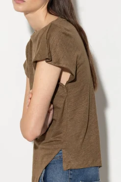 Best LUISA CERANO Asymmetrisches Leinen-Shirt tobacco