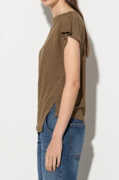 Best LUISA CERANO Asymmetrisches Leinen-Shirt tobacco