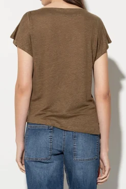Best LUISA CERANO Asymmetrisches Leinen-Shirt tobacco
