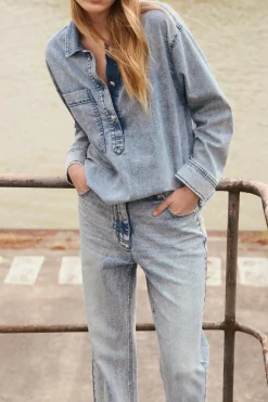 New LUISA CERANO Authentic-Denimhemd denim blue