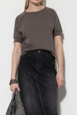 Sale LUISA CERANO Baumwoll-Shirt taupe