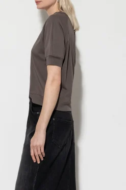 Sale LUISA CERANO Baumwoll-Shirt taupe