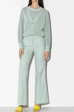 LUISA CERANO Baumwollstretch-Bootleg-Pants mint
