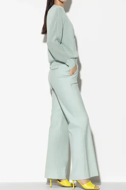 LUISA CERANO Baumwollstretch-Bootleg-Pants mint