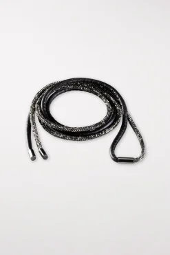Discount LUISA CERANO Bindegürtel Mit Glitzersteinen black