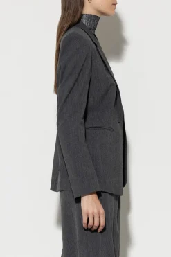 LUISA CERANO Blazer Aus Kaschmir-Mix dark grey melange