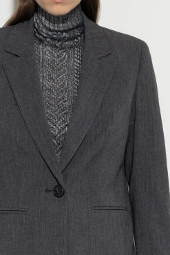 LUISA CERANO Blazer Aus Kaschmir-Mix dark grey melange