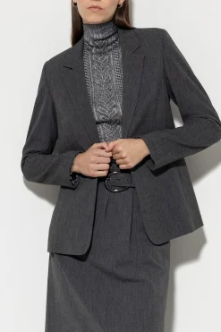 LUISA CERANO Blazer Aus Kaschmir-Mix dark grey melange