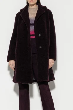 Sale LUISA CERANO Blazermantel In Felloptik burgundy