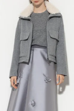 Hot LUISA CERANO Blouson Aus Woll-Mix heather grey