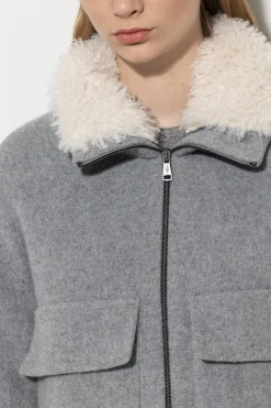 Hot LUISA CERANO Blouson Aus Woll-Mix heather grey