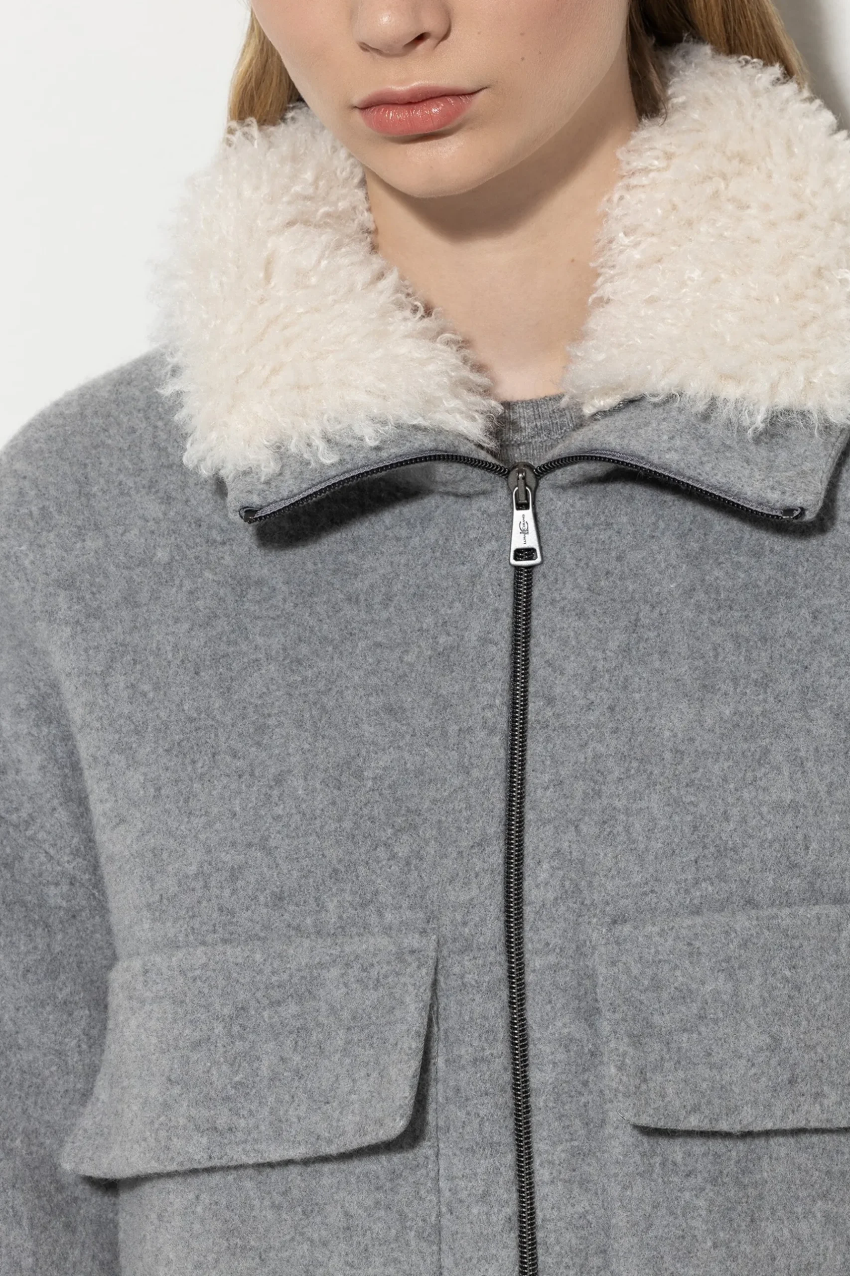 Hot LUISA CERANO Blouson Aus Woll-Mix heather grey