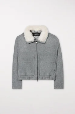 Hot LUISA CERANO Blouson Aus Woll-Mix heather grey