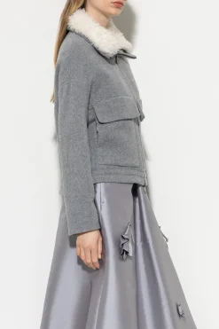 Hot LUISA CERANO Blouson Aus Woll-Mix heather grey