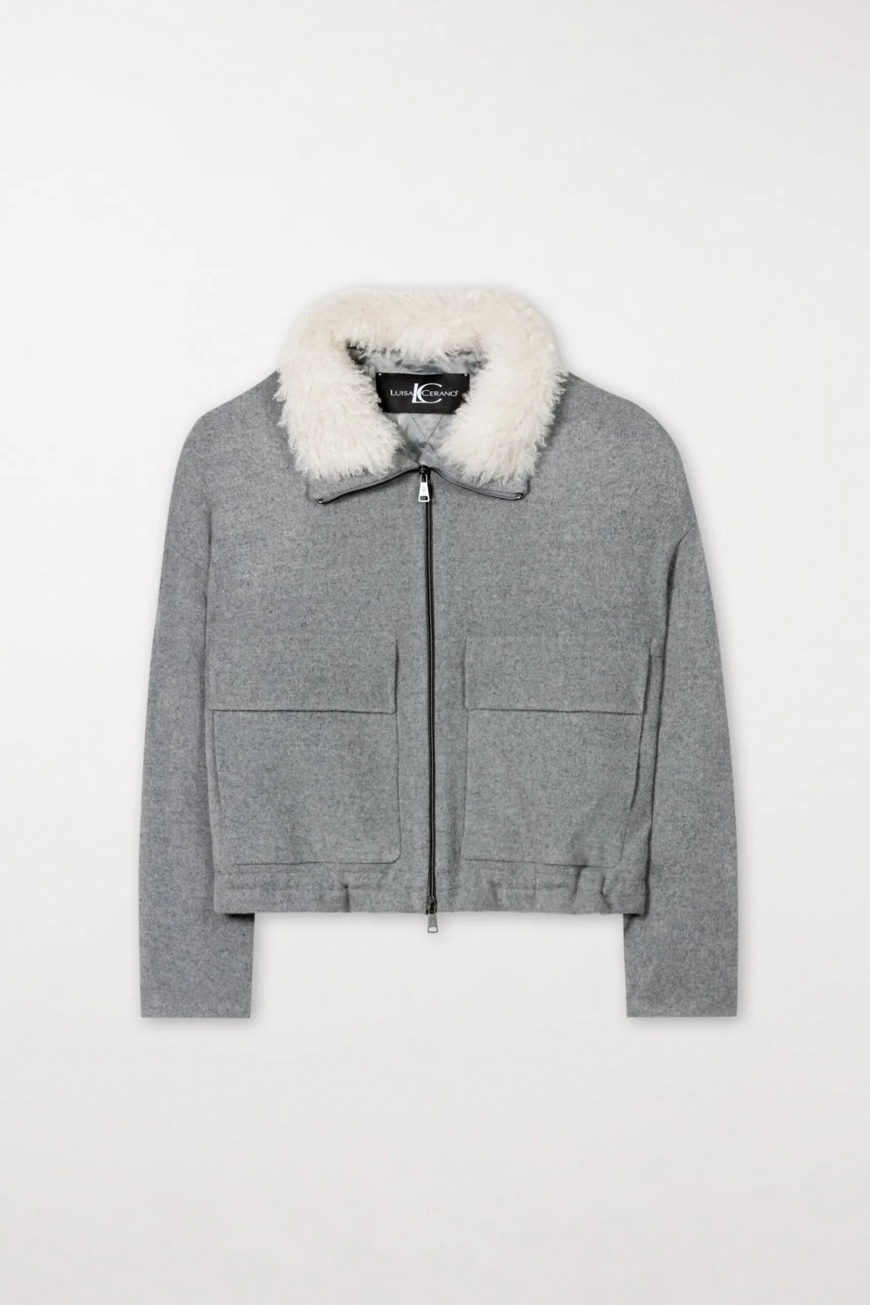 Hot LUISA CERANO Blouson Aus Woll-Mix heather grey