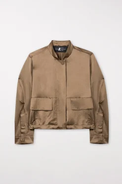 Online LUISA CERANO Blouson In Satin-Optik tobacco