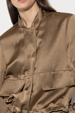Online LUISA CERANO Blouson In Satin-Optik tobacco