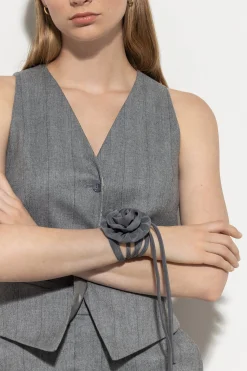 Outlet LUISA CERANO Blumen-Halsband silver grey