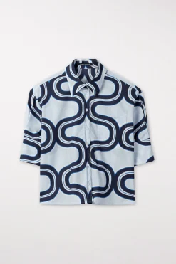 Hot LUISA CERANO Bluse Mit Wave-Print multi