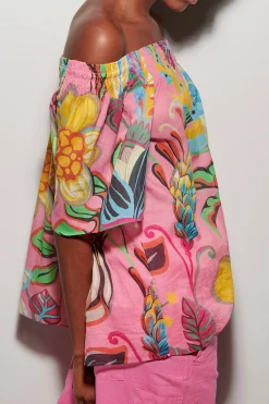 Discount LUISA CERANO Blusentop Mit Caribbean-Print raspberry / multi