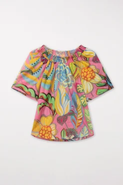 Discount LUISA CERANO Blusentop Mit Caribbean-Print raspberry / multi