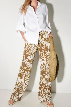Discount LUISA CERANO Bootcut-Pants Mit Leaf-Print multi