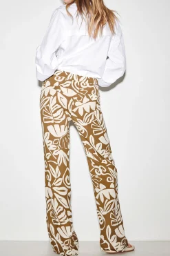 Discount LUISA CERANO Bootcut-Pants Mit Leaf-Print multi