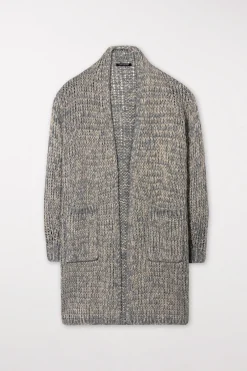 Hot LUISA CERANO Bouclé-Longcardigan heather grey