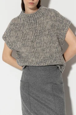 LUISA CERANO Bouclé-Pullunder heather grey