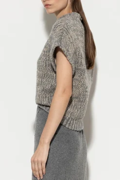 LUISA CERANO Bouclé-Pullunder heather grey