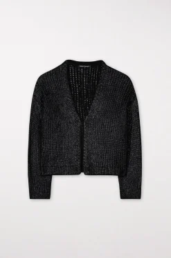 New LUISA CERANO Cardigan Aus Alpaka-Mix black