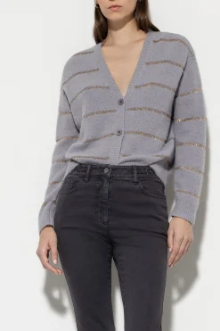 Clearance LUISA CERANO Cardigan Aus Alpaka-Mix silver grey