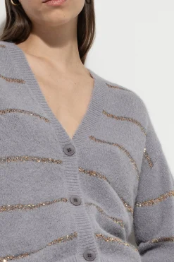 Clearance LUISA CERANO Cardigan Aus Alpaka-Mix silver grey