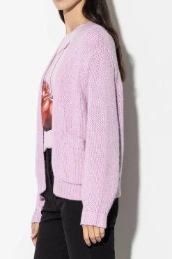 Discount LUISA CERANO Cardigan Aus Woll-Mix faded lavender