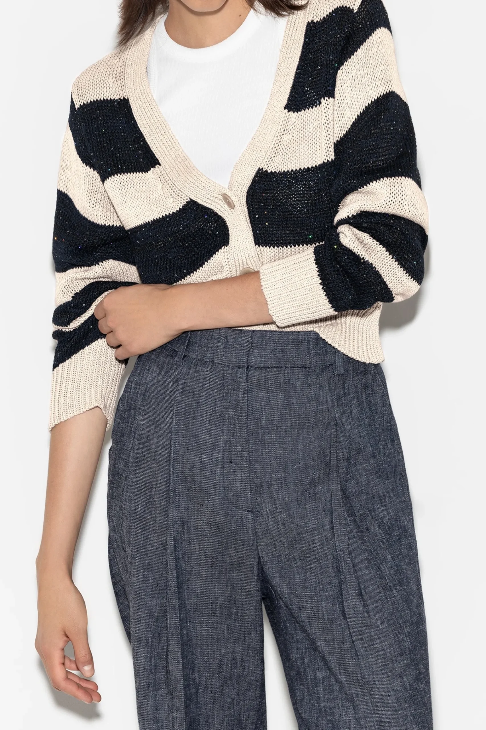 Outlet LUISA CERANO Cardigan Mit Blockstreifen