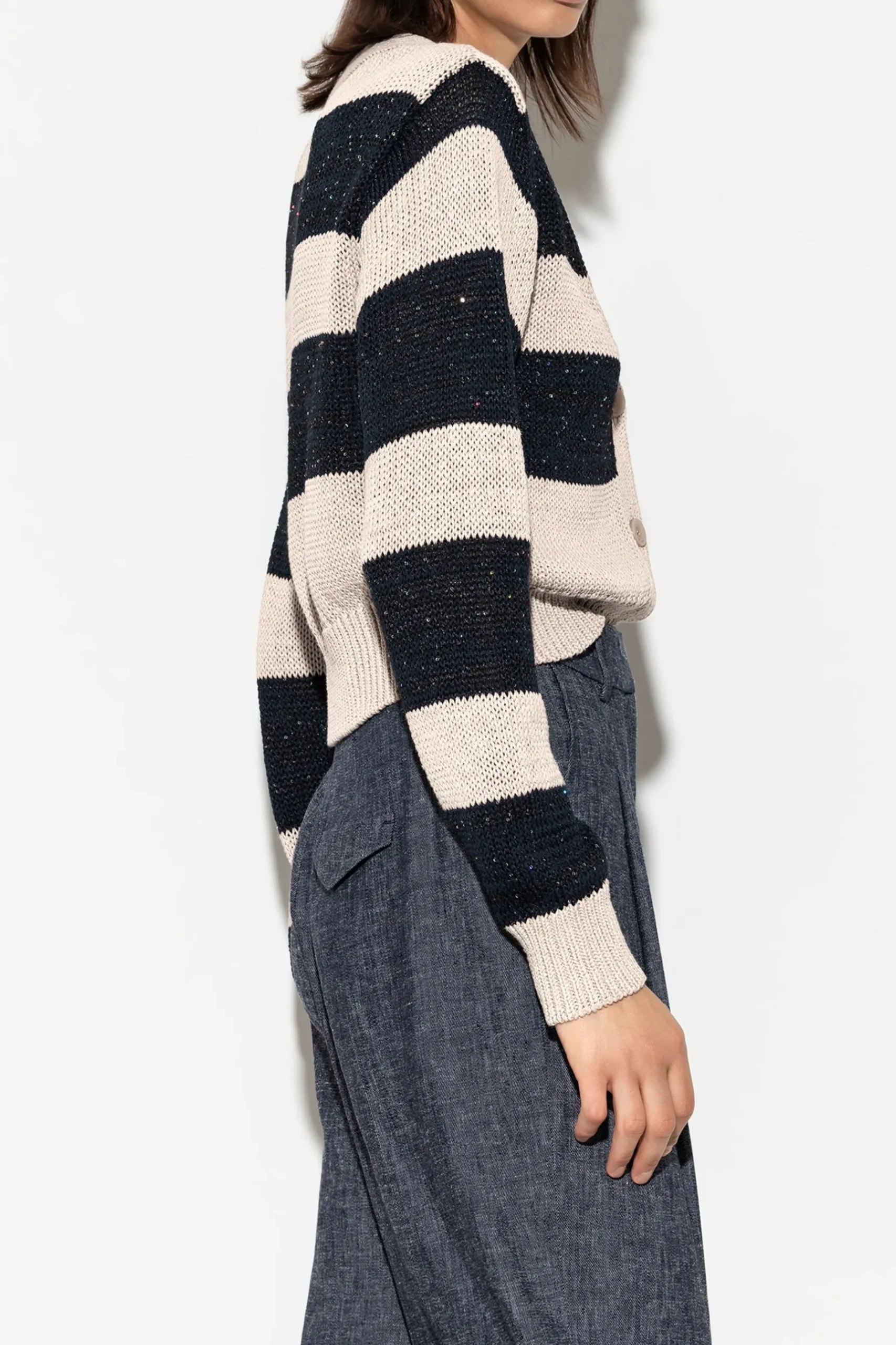 Outlet LUISA CERANO Cardigan Mit Blockstreifen