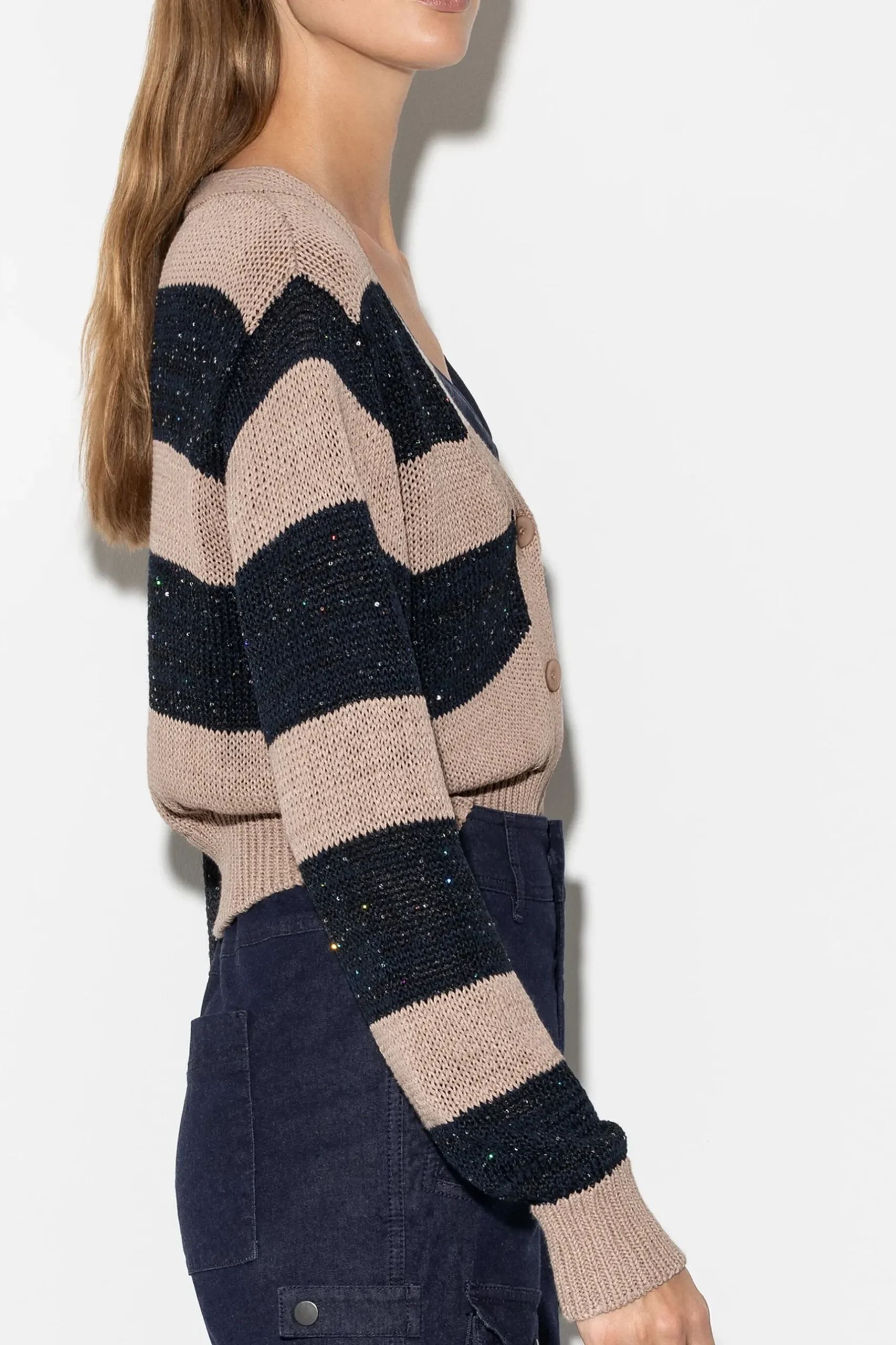 Outlet LUISA CERANO Cardigan Mit Blockstreifen