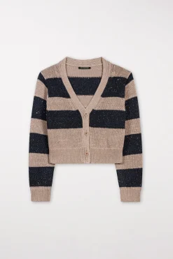 Outlet LUISA CERANO Cardigan Mit Blockstreifen