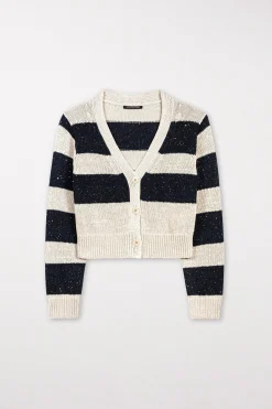 Outlet LUISA CERANO Cardigan Mit Blockstreifen