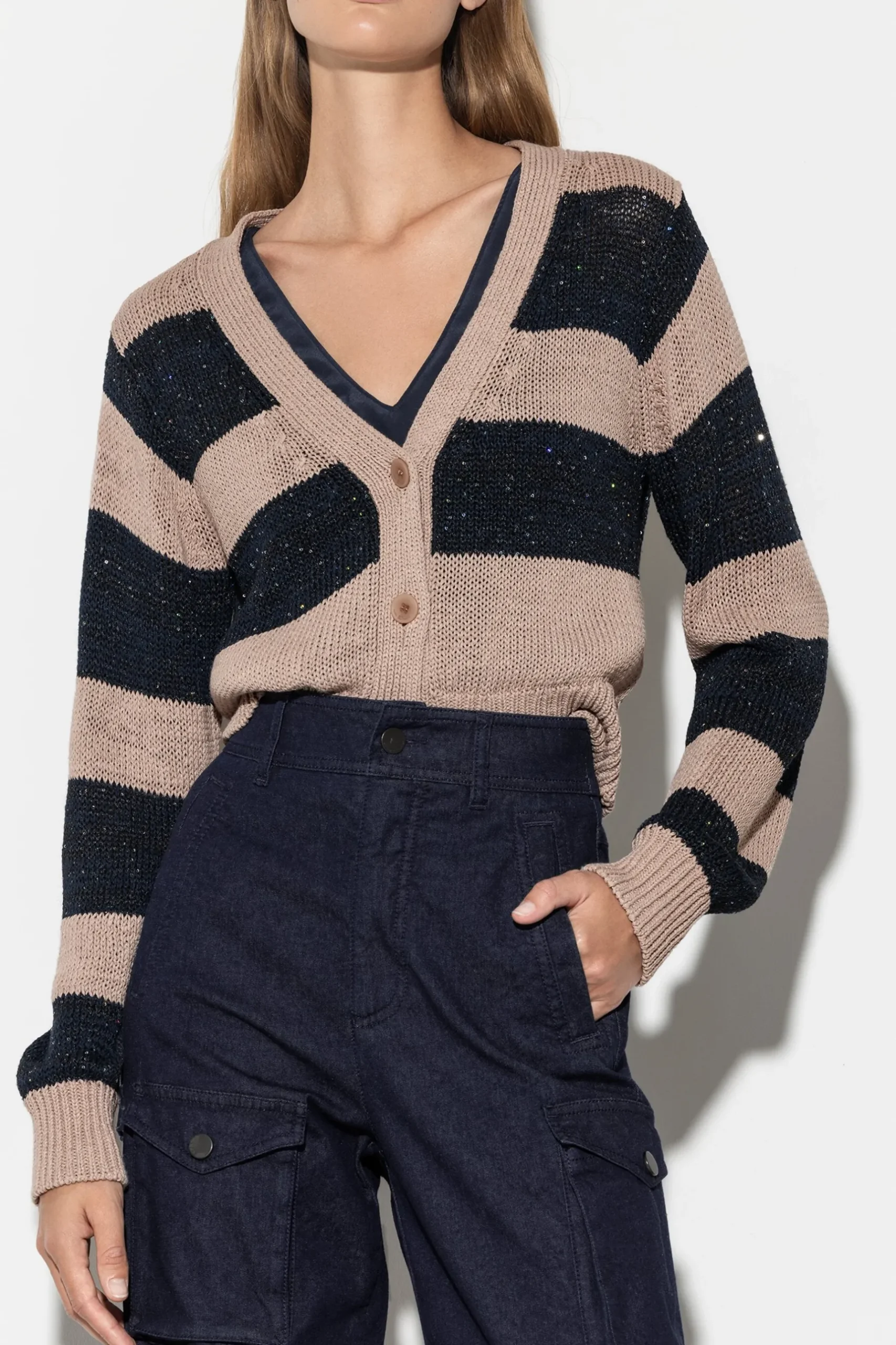 Outlet LUISA CERANO Cardigan Mit Blockstreifen