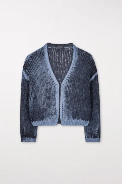 LUISA CERANO Cardigan Mit Spray-Effekt smoky blue / greyish blue