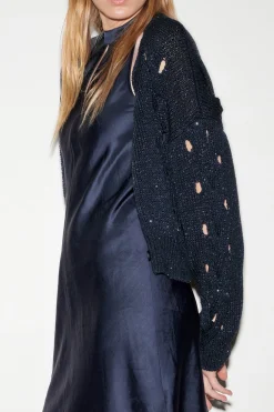 Sale LUISA CERANO Cardigan Mit Zopfmuster dark navy