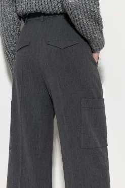 Outlet LUISA CERANO Cargo-Pants Aus Kaschmir-Mix dark grey melange