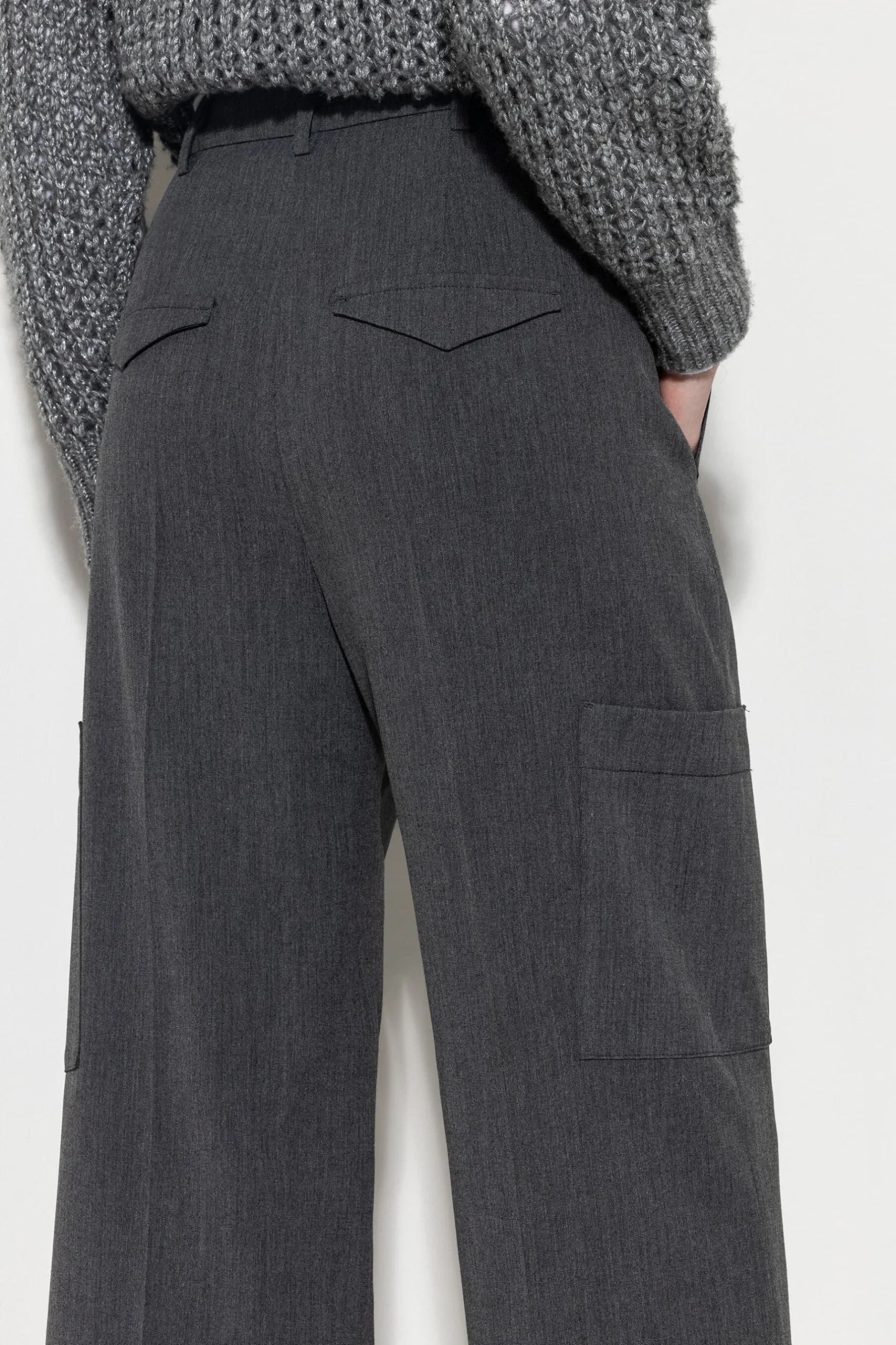 Outlet LUISA CERANO Cargo-Pants Aus Kaschmir-Mix dark grey melange