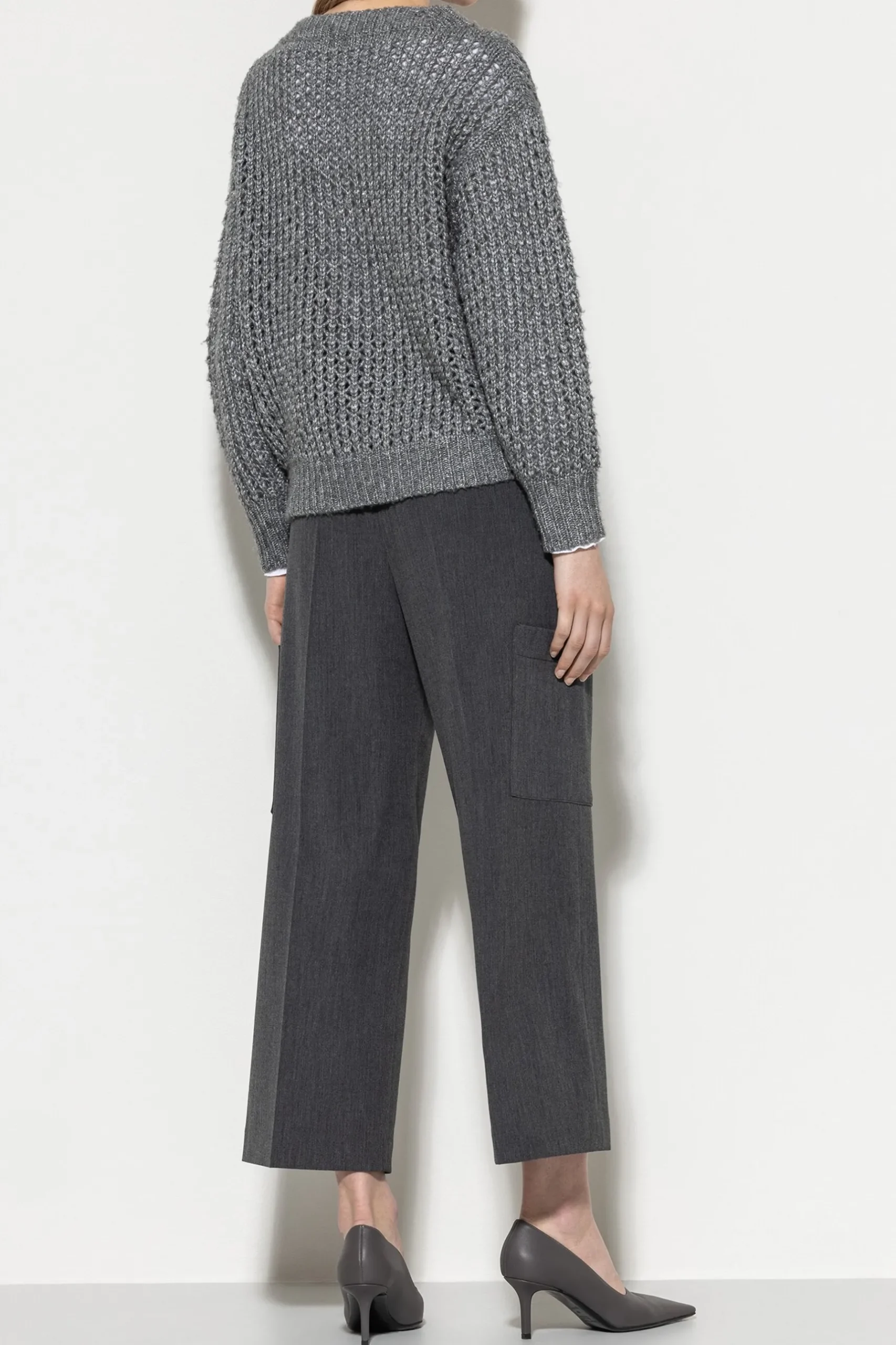 Outlet LUISA CERANO Cargo-Pants Aus Kaschmir-Mix dark grey melange