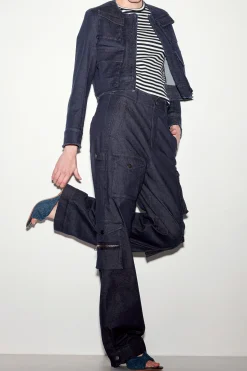 LUISA CERANO Denim-Cargo-Pants dark navy