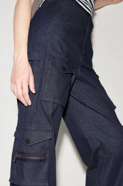 LUISA CERANO Denim-Cargo-Pants dark navy