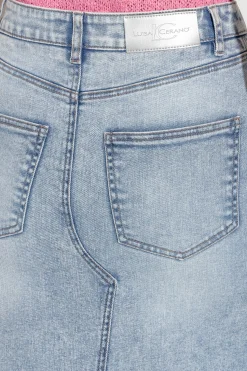 New LUISA CERANO Denimrock Mit Acid-Effekten denim blue