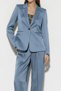 Best LUISA CERANO Einknopf-Blazer Aus Satin
