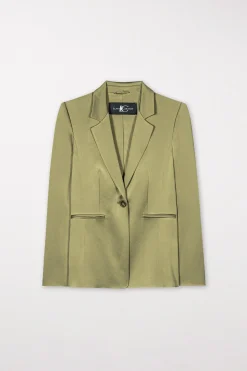 Best LUISA CERANO Einknopf-Blazer Aus Satin